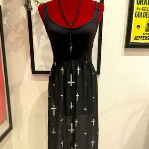 Material Girl Maxi Dress. Shear bottom size small